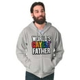 thumbnail image 3 of Worlds Gayest Father Queer Parent Men's Big & Tall Graphic Zip Up Hoodie Brisco Brands 4X, 3 of 5