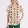 thumbnail image 4 of LHVUOA Scrub Tops Women Cute Kitty Dog Print Scrub Tops Plus Size Stretch Nursing Tops Soft Nurse Uniform Shirts with Pockets, 4 of 4