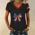 thumbnail image 2 of MEICHEN Women's 250th Anniversary V Neck Graphic Tee Casual Soft Print T Shirt Blouse Short Sleeve Summer Top, 2 of 6