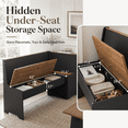 thumbnail image 6 of Merluxy Breakfast Nook Corner Dining Table Set with Hidden Storage, L-Shaped Black Kitchen Chairs for Small Spaces, Oak, 6 of 11