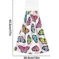 thumbnail image 3 of SKYSONIC 2 PCS Hanging Hand Towels Butterflies Pink Yellow Hand Dry Towels for Kitchen & Bathroom,Hanging Towel Set with Hanging Loop, 12"x17", 3 of 6