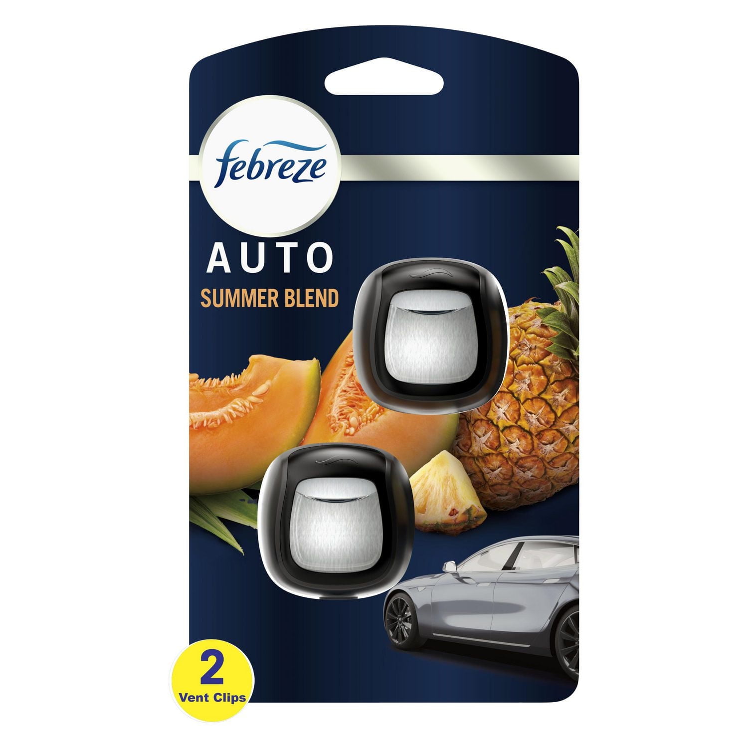 Assainisseur d’air sous forme de pince pour bouche d’air Febreze AUTO, parfum Mélange estival