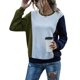 thumbnail image 3 of Sudadera de Mujer 3 Colores Empalme Estilo Suelto Transpirable Manga Larga Otoño Invierno Sudadera con Capucha para Diario Verde Azul Marino XL, 3 of 6