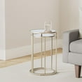 thumbnail image 2 of Round End Tables Set, Mirrored Tops, Nesting, 2 PCS, 2 of 9