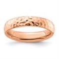 thumbnail image 5 of Auriga Fine Jewelry 925 Sterling Silver Rose-plated Hammer Finish Ring for Women Size- 5, 5 of 6