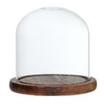 thumbnail image 2 of jifeng Clear Glass Cloche Plants and Container Dome Display Cover with Base Brown E, 2 of 9