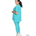 thumbnail image 4 of Zenana Plus Size Round Neck Brushed DTY Microfier Short Sleeve Hi-Low Hem & Full Length Leggings Loungewear Set, 4 of 4
