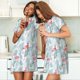 thumbnail image 4 of Fotbe Tropical Flamingo Bata de Dormir para Mujer con Estampado, Camisón de Algodón de Manga Corta, Ropa de Dormir Casual, 4 of 6