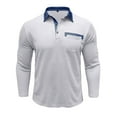 thumbnail image 3 of Mlzmgr Men's Golf Shirts S-3XL Long Sleeve Business Casual Daily Work Shirts with Pocket Solid Color, 3 of 6