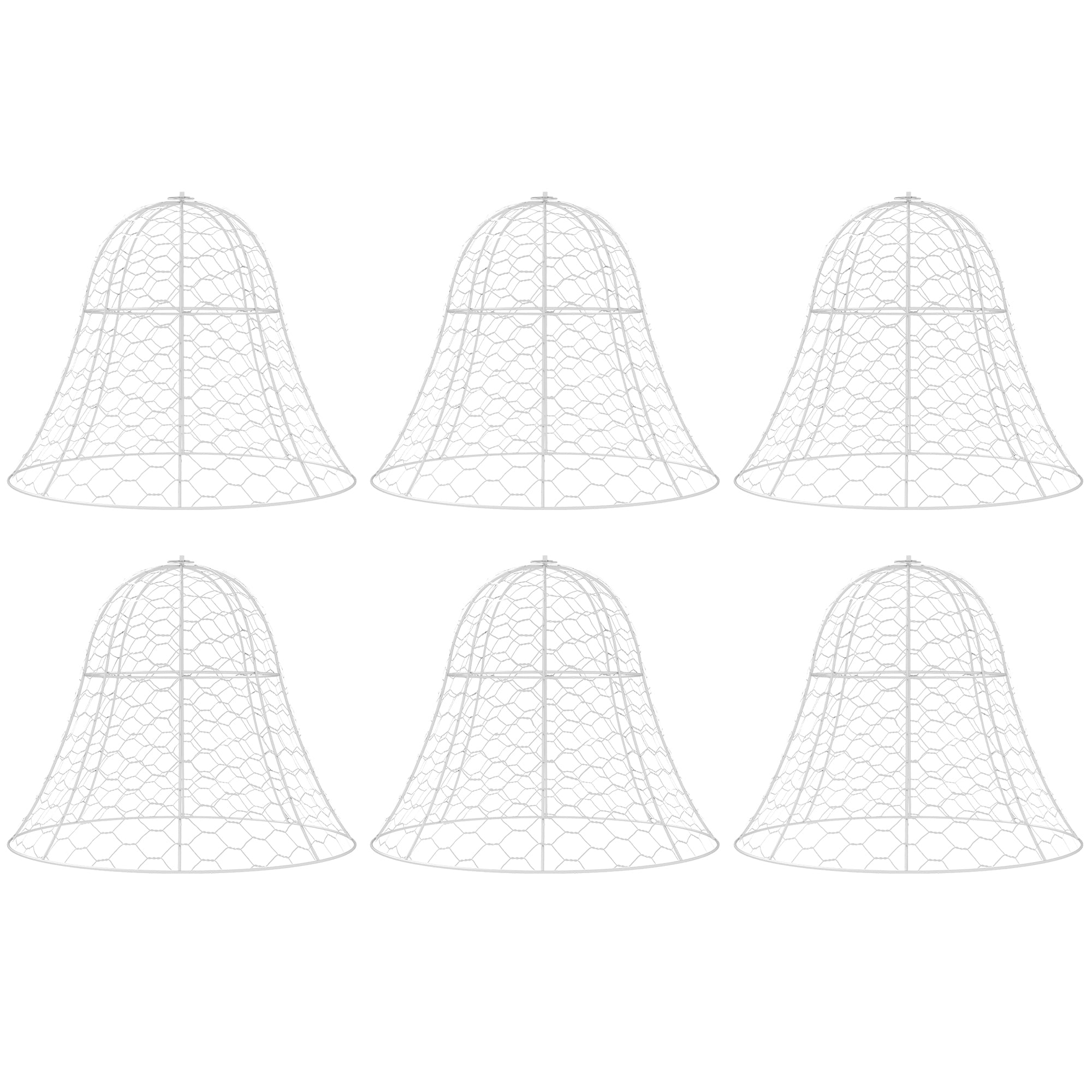 Outsunny 6 Pack Garden Chicken Wire Cloche, Animal Plant Protectors, White