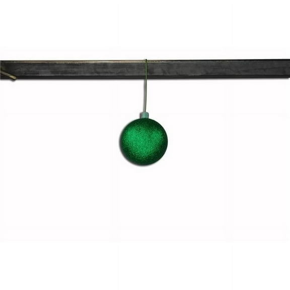 Queens of Christmas ORN-BLKG-60-GR-12PK 2.5 in. Glitter Ball Ornament with Wire, Green - Pack of 12