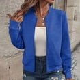 thumbnail image 2 of Bmisegm Cardigan en Tricot à demi-Col Roulé avec Double Fermeture Éclair pour Femmes Veste à Manches Longues pour Femmes Manteaux pour Femmes Bleu m, 2 of 5