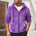 thumbnail image 2 of USNSM Hoodies for Men Full Zip Up Fleece Warm Thick Long Sleeved Jackets Sweatshirt Heavyweight Sherpa Lined Coat Purple M, 2 of 9