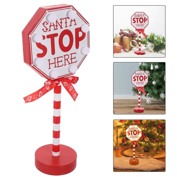 OUNONA Durable Wood Christmas Decoration Light Red Decorative Lamp for Indoor Outdoor Use