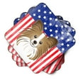 thumbnail image 2 of Carolines Treasures BB2178FC American Flag and Papillon Foam Coaster Set of 4 3 1/2 x 3 1/2 multicolor, 2 of 3