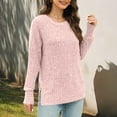 thumbnail image 5 of gbyLJF Womens Sweaters Casual Solid Color Long Sleeve Pullover Tops Fall fashion Crew Neck Basic T-Shirts, 5 of 7