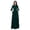 A-Green48, variant on Women's Three Quarter Sleeve Belted Maxi Dress Pockets Round Neck Formal Evening Party Gown