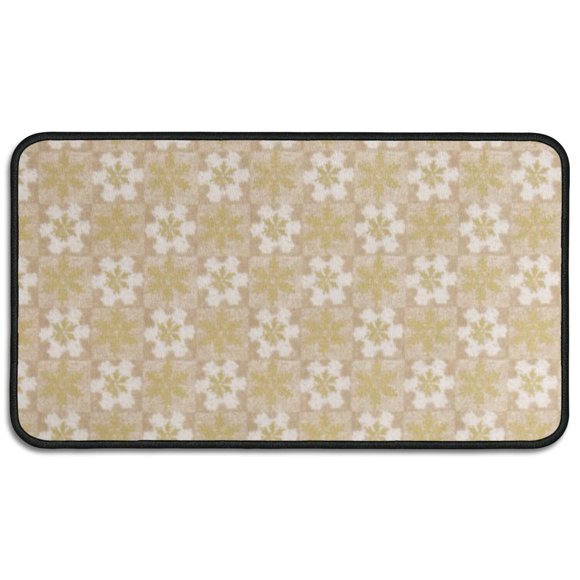 Paillasson de Noël à Carreaux Festif 17x30 Pouces, Tapis de Bienvenue Tout Temps pour Porche avant - Dos Antidérapant, Tapis d'Entrée Lavable pour les Fêtes