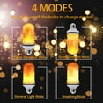 thumbnail image 6 of LED Flame Effect Fire Light Bulbs E26 Base Decorations Flame Light Bulbs 4 Modes Flame Light Bulbs, 108pcs LED Beads Flickering Fire Atmosphere Party Decorative Lamps, 1 pc, 6 of 8