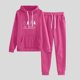 thumbnail image 2 of Gibobby Conjunto de sudadera y pantalones Conjunto de dos piezas de sudadera con capucha y estampado de copa de árbol de Navidad con para mujer, pantalones in(Rosa caliente,CH), 2 of 4