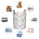 thumbnail image 4 of Balery Cartoon Bunny Cesta de ropa redonda con asas, impermeable, independiente, para ropa, juguetes, dormitorio y familia-Small, 4 of 6