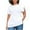 White, variant on Inleife Womens T-Shirts Women's Casual Round Neck Puff Short-Sleeved Solid Short T-Shirt Zipper Tops Sizes White S