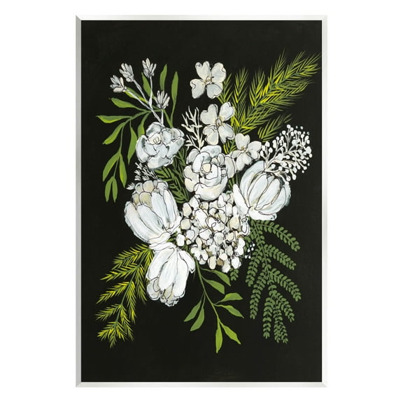 Stupell Industries Blooming White Flower Arrangement Design Graphic Art Unframed Art Print Wall Art, Design by Regina Moore