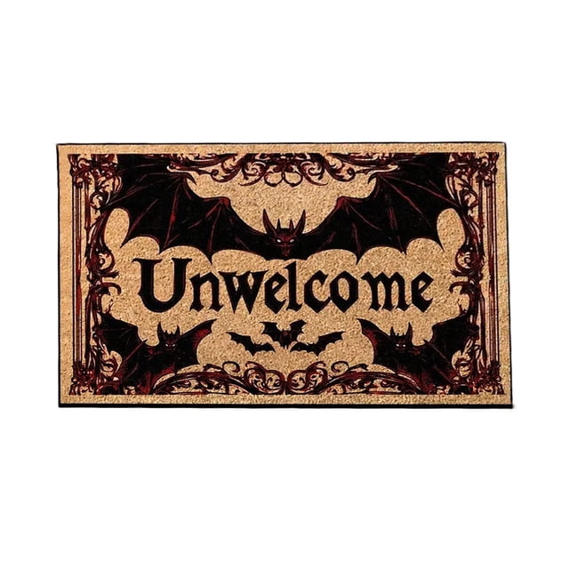 TIELUTT Halloween Door Mat Welcoming Pad with and Bat in Front of the Door. Floor Mat for Indoor and Throw for Couch Lightweight Throw Blankets for Summer Carpet for Living Room Furry Area Rug Area R