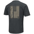 thumbnail image 3 of Men's Colosseum Heathered Black Arkansas Razorbacks OHT Military Appreciation Flag 2.0 T-Shirt, 3 of 4