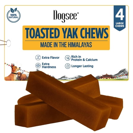 Dogsee Toasted Himalayan Yak Cheese Dog Chews (Large - 4 Chews)