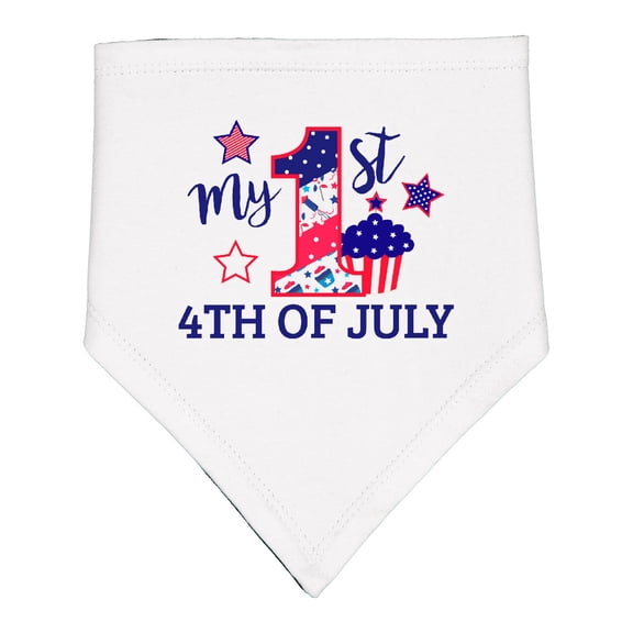 Inktastic My 1st 4th of July with Stars and Cupcake Baby Bandana Bib