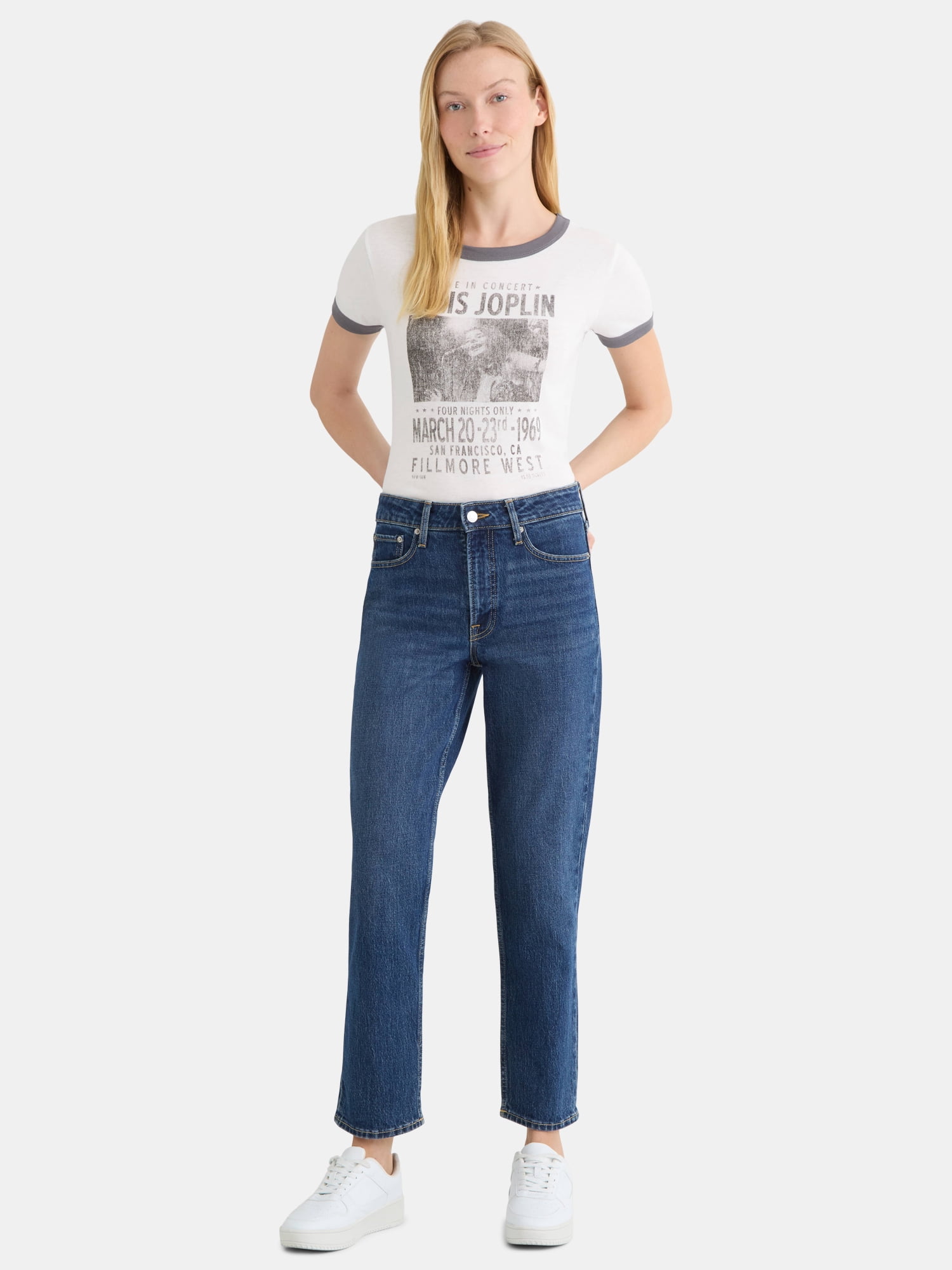 Janis Joplin Short Sleeve Graphic Tee, Women's and Women's Plus