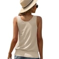 thumbnail image 4 of Langwyqu Summer Women Solid Color V-Neck Sleeveless Tank Tops Camisole, 4 of 4