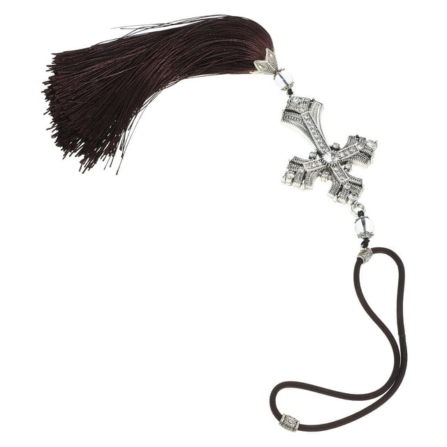 BEADCEST Colgante Cruz Plateada Para Con Elegante Para Adornar Espejo Retrovisor