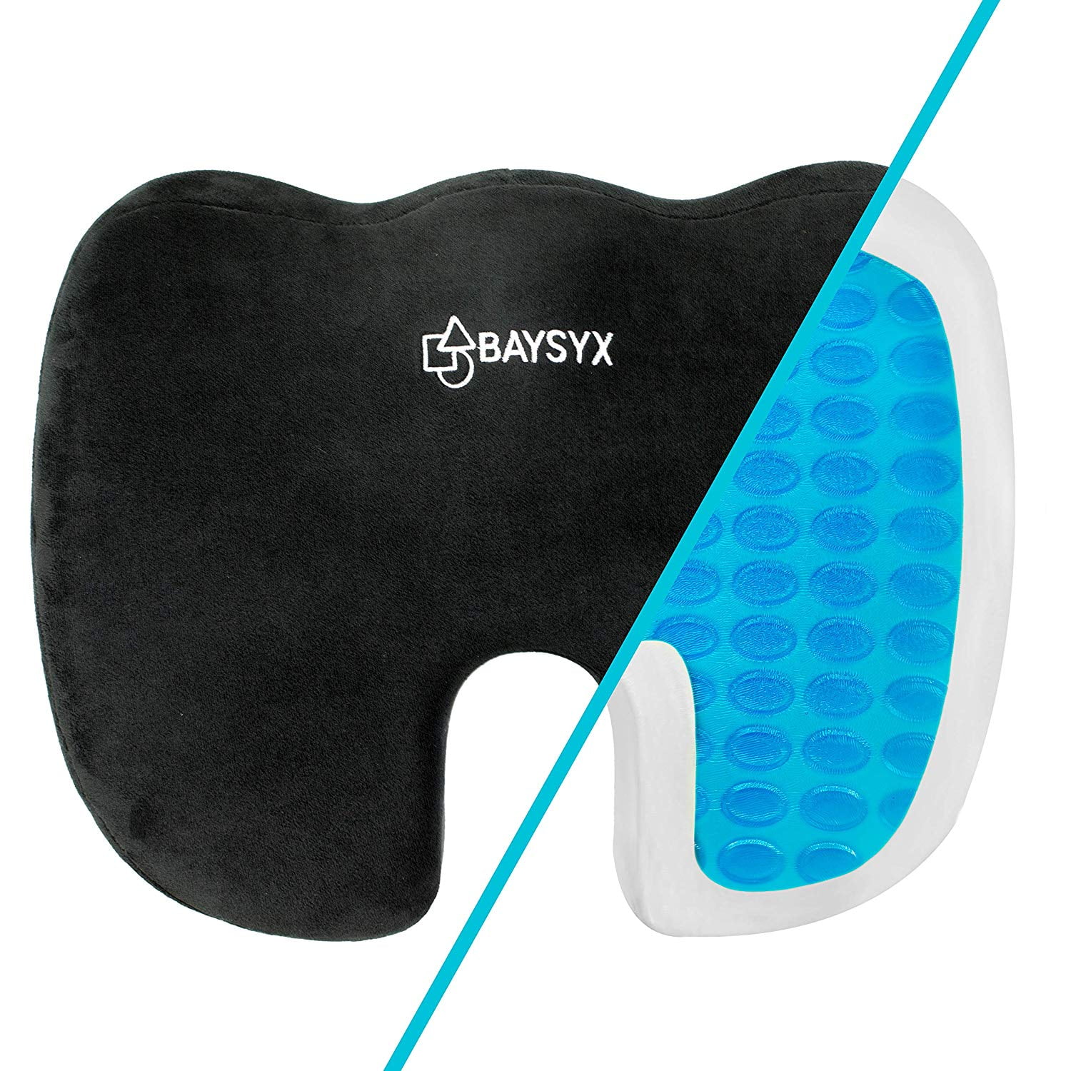 Baysyx Premium Gel Seat Cushion Low Back Pain Relief & Coccyx