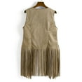 thumbnail image 7 of XFLWAM Hippie Vest for Women Vintage 70s Tassel Vest Faux Sleeveless Fringe Hippie Jacket Cardigan Beige XXL, 7 of 7