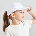thumbnail image 2 of KPOPLK Kids Baseball Hat Visor Little Girl Sun Protection Hat Ponytail Hole Sun Hat Beach Sun Hat for Children(2-8 Years,White), 2 of 6