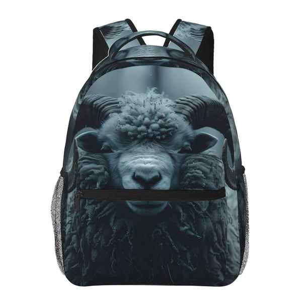 Fotbe Moody Ram Portrait Mochila Casual con Estampado para Escuela, Viajes y Actividades al Aire Libre - Duradera, Ligera y Cómoda