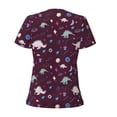 thumbnail image 4 of Naloa Space Dinosaur Print T-Shirts Short Sleeve V Neck Tees for Women Fashion Tops Trendy Lightweight Soft Casual Summer Outfits Clothes, 4 of 5