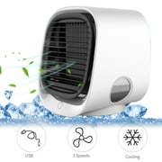 300mL Desktop Air Cooler Air Conditioner Fan Small USB Desk Fan Air Cooler 3 Speeds Cooling Fan for Home Room Office