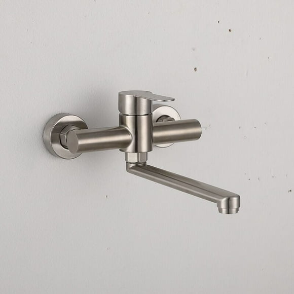 Folding Faucet With Double Joint Swing Arms, Ergonomic Handle Design, Solid Brass Material Leak Free Design For Your Kitchen Or Outdoor Area, 360 Degree Rotatable Spout Designed