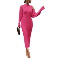 thumbnail image 1 of Conjunto de Dos Piezas para Mujer PRETTYGARDEN Vestido Maxi de Punto Rojo Rosa Talla M, 1 of 8