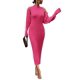 thumbnail image 1 of Conjunto de Dos Piezas para Mujer PRETTYGARDEN Vestido Maxi de Punto Rojo Rosa Talla M, 1 of 8