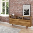 thumbnail image 3 of Boahaus Fontainebleau Oak Brown Finished Sideboard, 3 Shelves, 29.7" H, 59" W, 3 of 6