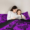 thumbnail image 5 of Homewish Vintage Damask Queen Comforter Set,Victorian Flower Bedding Sets,Gothic Moth Skeleton Bedding Comforter Set For Men Women,Super Cozy Room Decor Reversible,3-Piece, 5 of 8