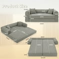 thumbnail image 5 of Folding Sofa Bed, Convertible Sleeper Floor Couch with 2 Pillows, Foldable Foam Mattress for Living Room/Dorm/Guest Room/Apartment/Small Space, 5 of 6