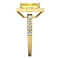thumbnail image 3 of 3.84ct emerald cut yellow Crystal 18k yellow gold engraving statement bridal wedding halo Designer Ring size 7, 3 of 5