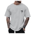 thumbnail image 1 of Camisetas Sueltas de Verano de Manga Corta con Cuello Redondo para Hombres Camiseta de Moda con Letras Creativas Gráficas Estampado Retro Deportes Callejeros Tops Casuales Gris Claro / S, 1 of 5