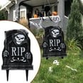 thumbnail image 2 of XIEULQP 16" x9.5" Halloween Yard Signs Graveyard Tombstones Halloween Outdoor Decorations, Gravestones Yard Signs with Stakes Scary Lawn Decor Party Supplies, 2 of 6