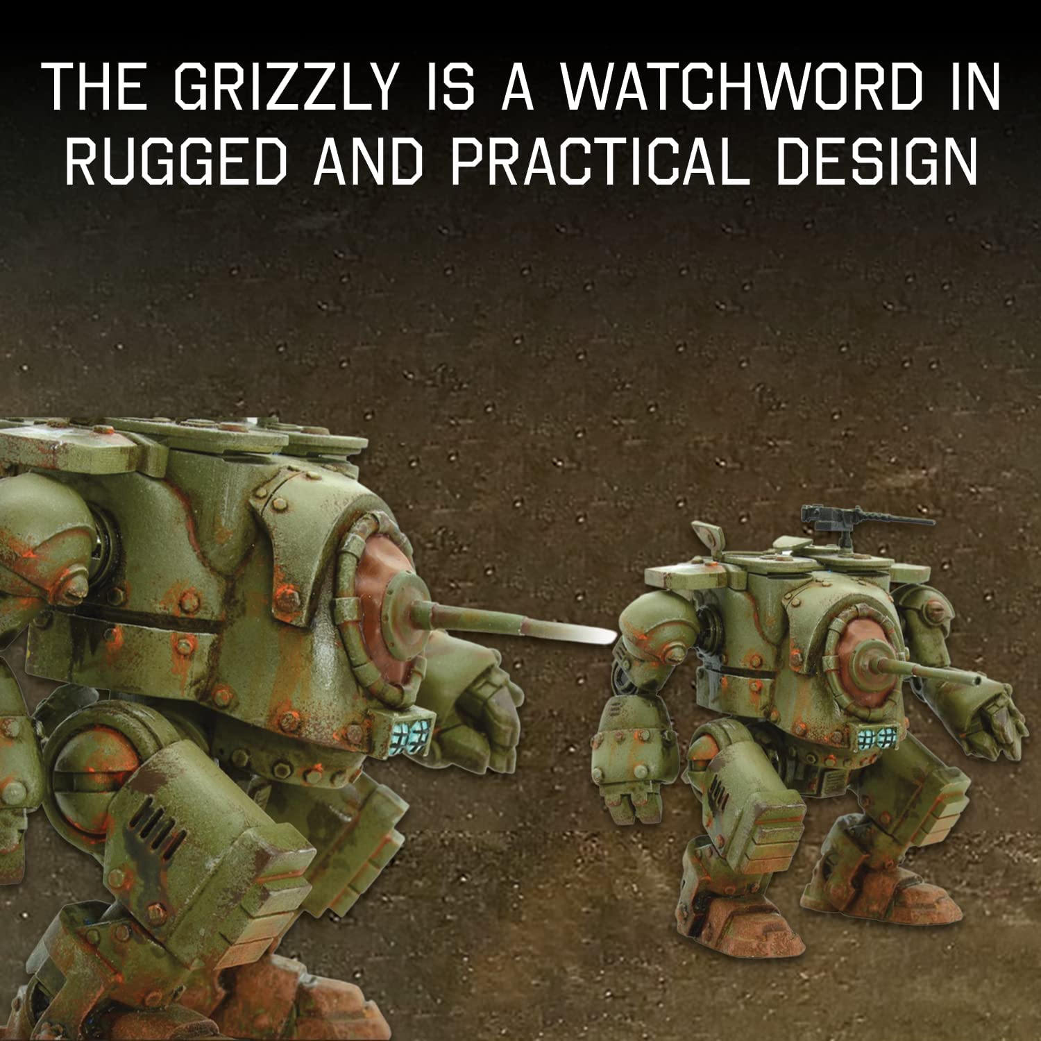 Wargames Delivered - Konflikt'47 Bolt Action Allied Grizzly Medium Walker - Miniature Wargaming Armed with the 75mm Gun and a .50 HMG, the Grizzly is Versatile-Action Figure Model Kit by Warlord Games